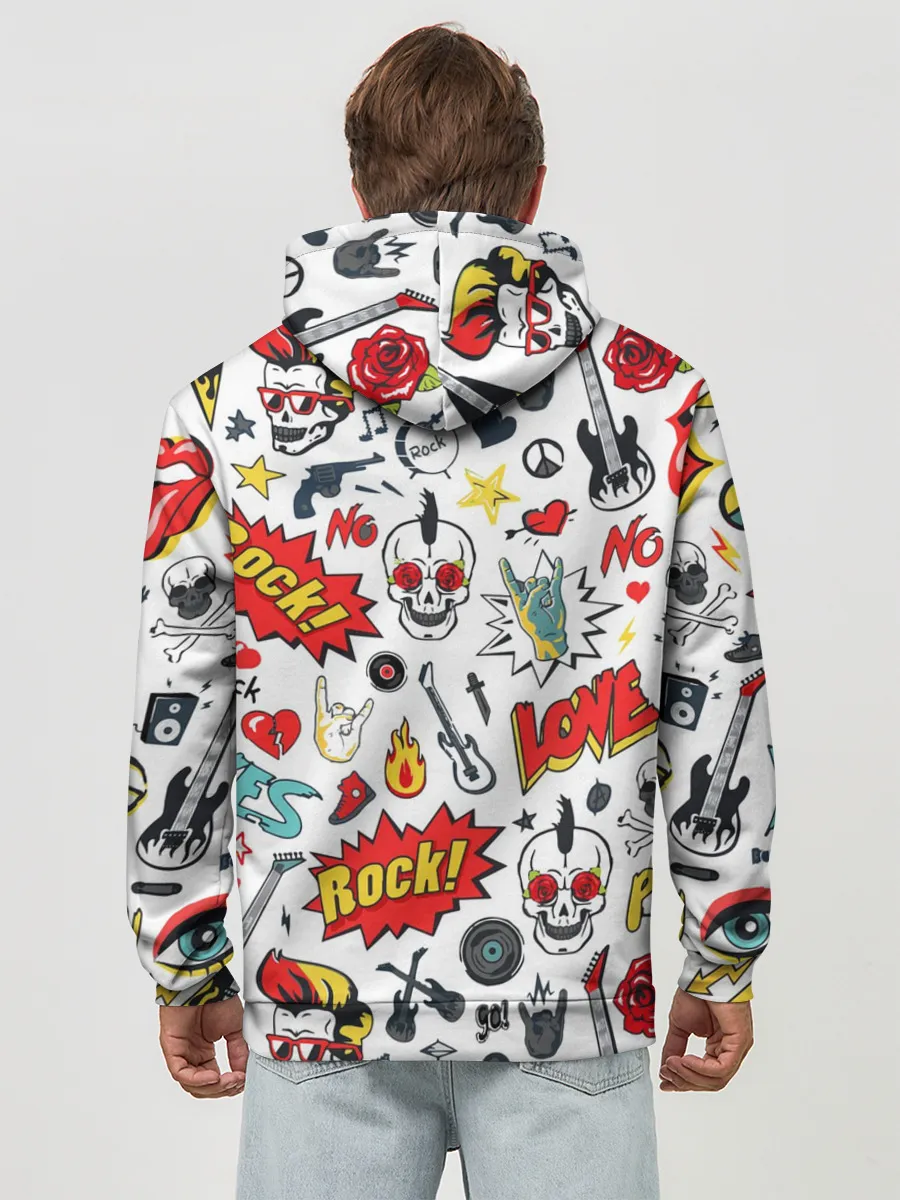 Худи мужской база хлопок / Я ЛЮБЛЮ РОК