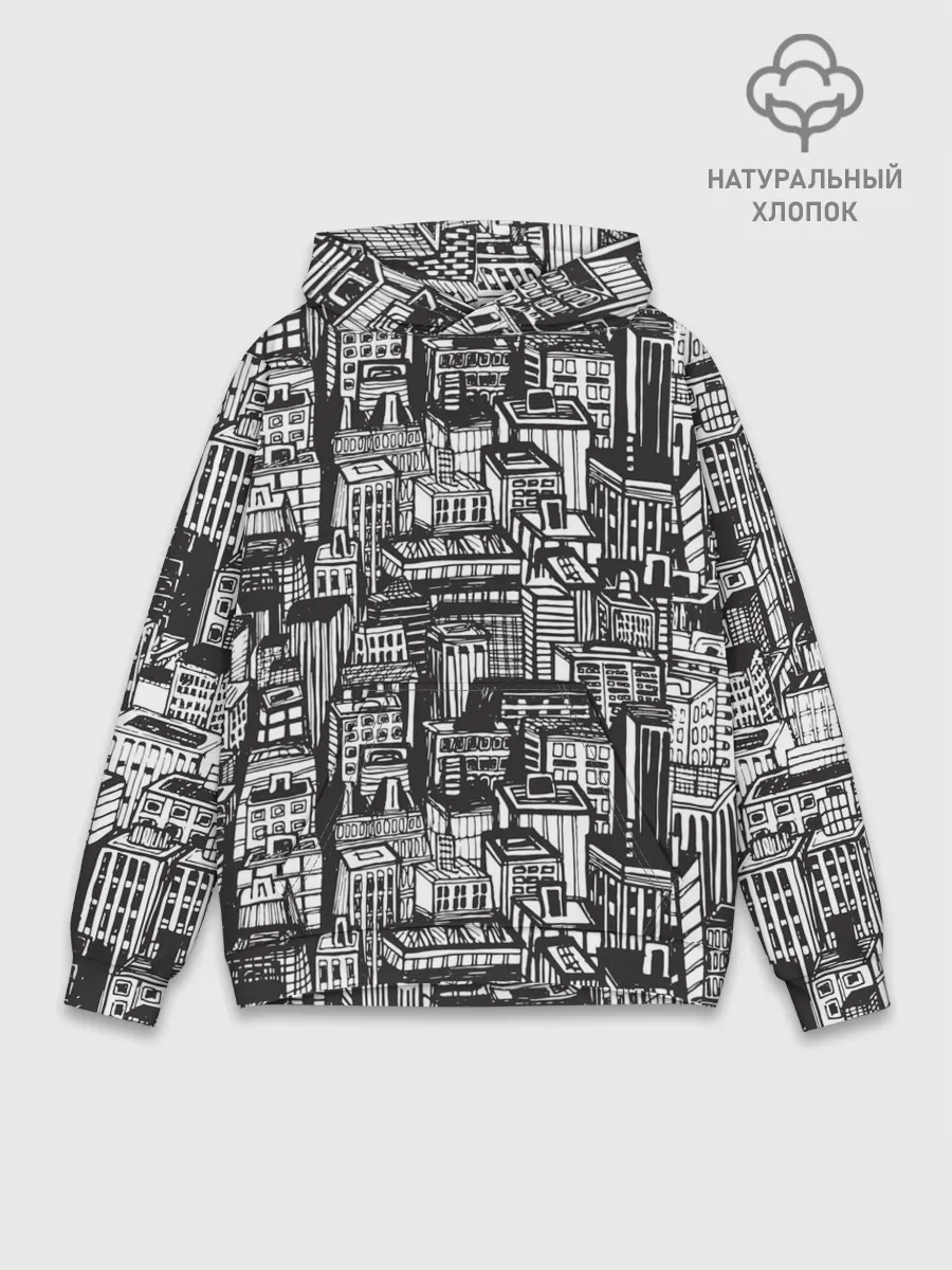 Худи мужской база хлопок / Бесконечный город