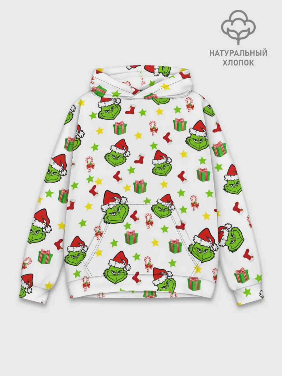 Худи мужской база хлопок / Гринч