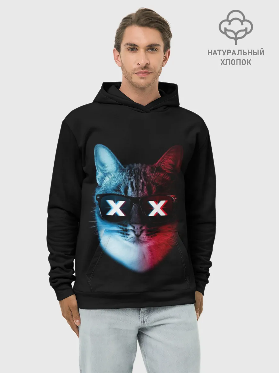 Худи мужской база хлопок / Кот XX