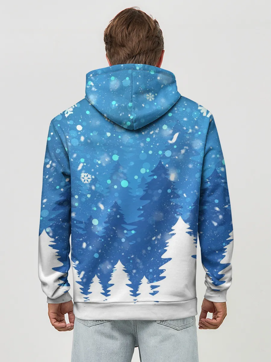 Худи мужской база хлопок / Новогодний Манкрафт на коне