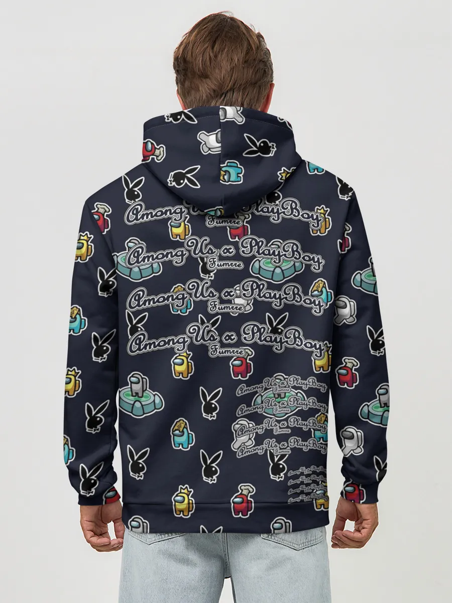 Худи мужской база хлопок / PlayBoy x Among Us monogram