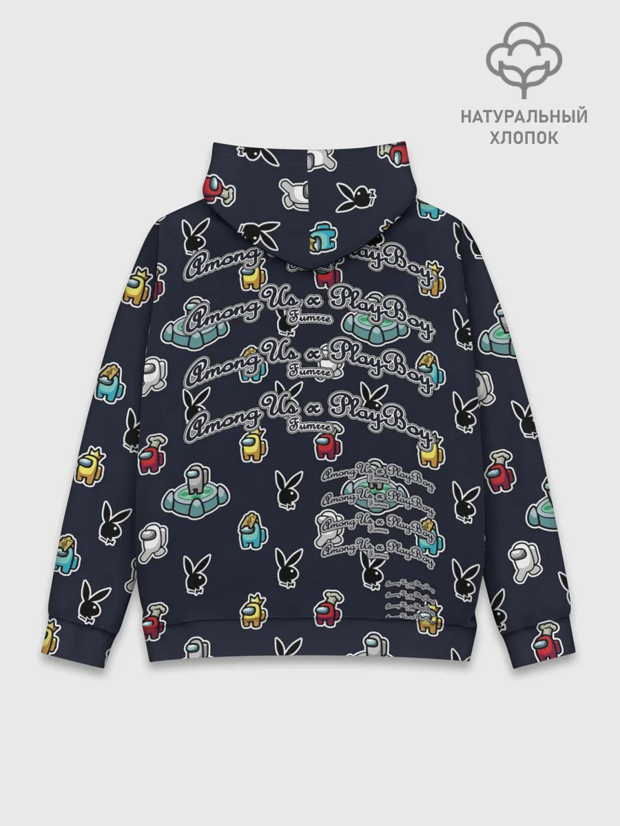 Худи мужской база хлопок / PlayBoy x Among Us monogram