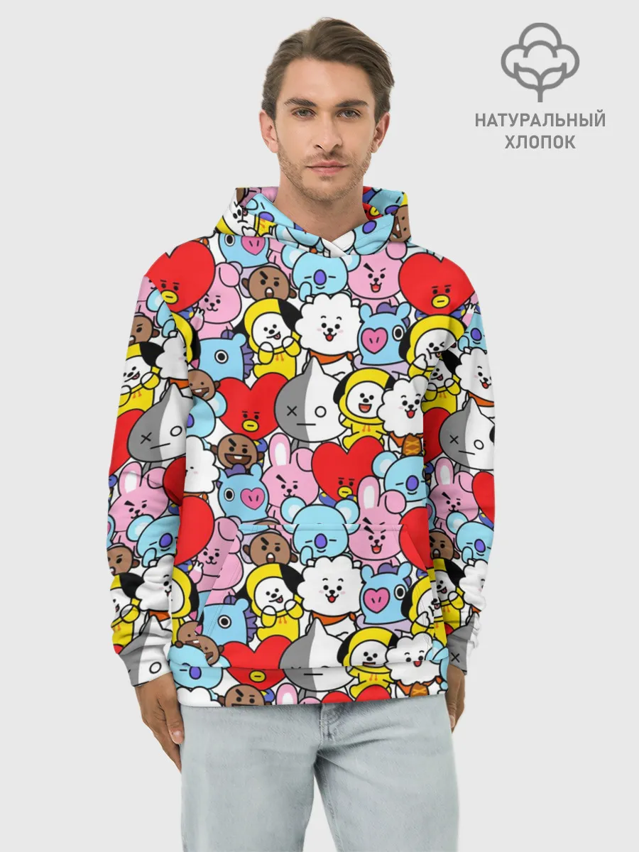 Худи мужской база хлопок / BT21 / BTS