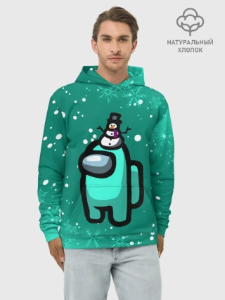 Худи мужской база хлопок / AMONG US - СНЕЖНЫЙ