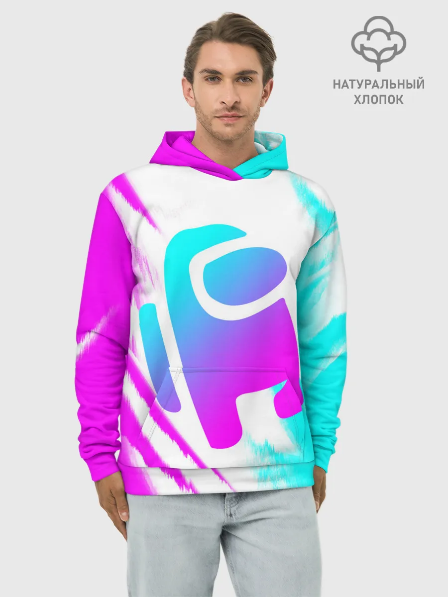 Худи мужской база хлопок / AMONG US - NEON