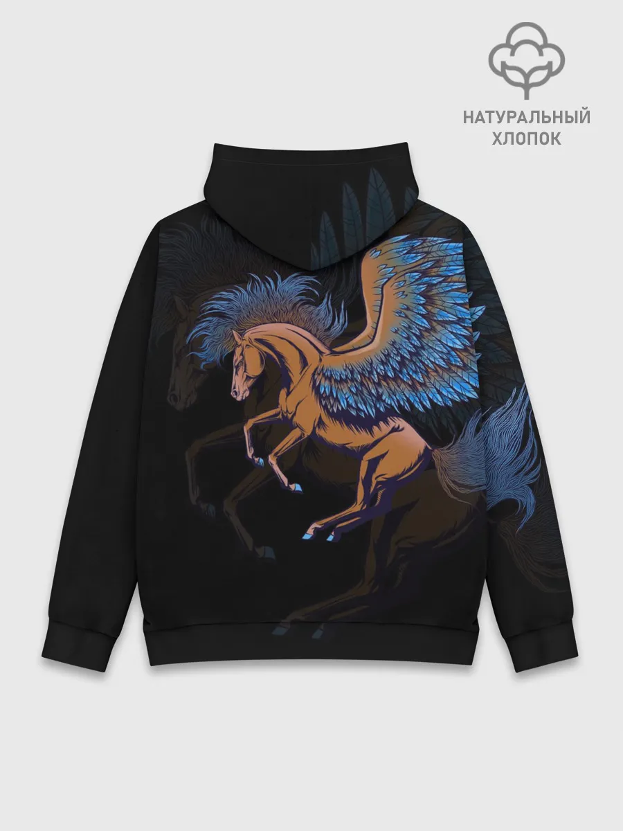 Худи мужской база хлопок / Pegasus wings