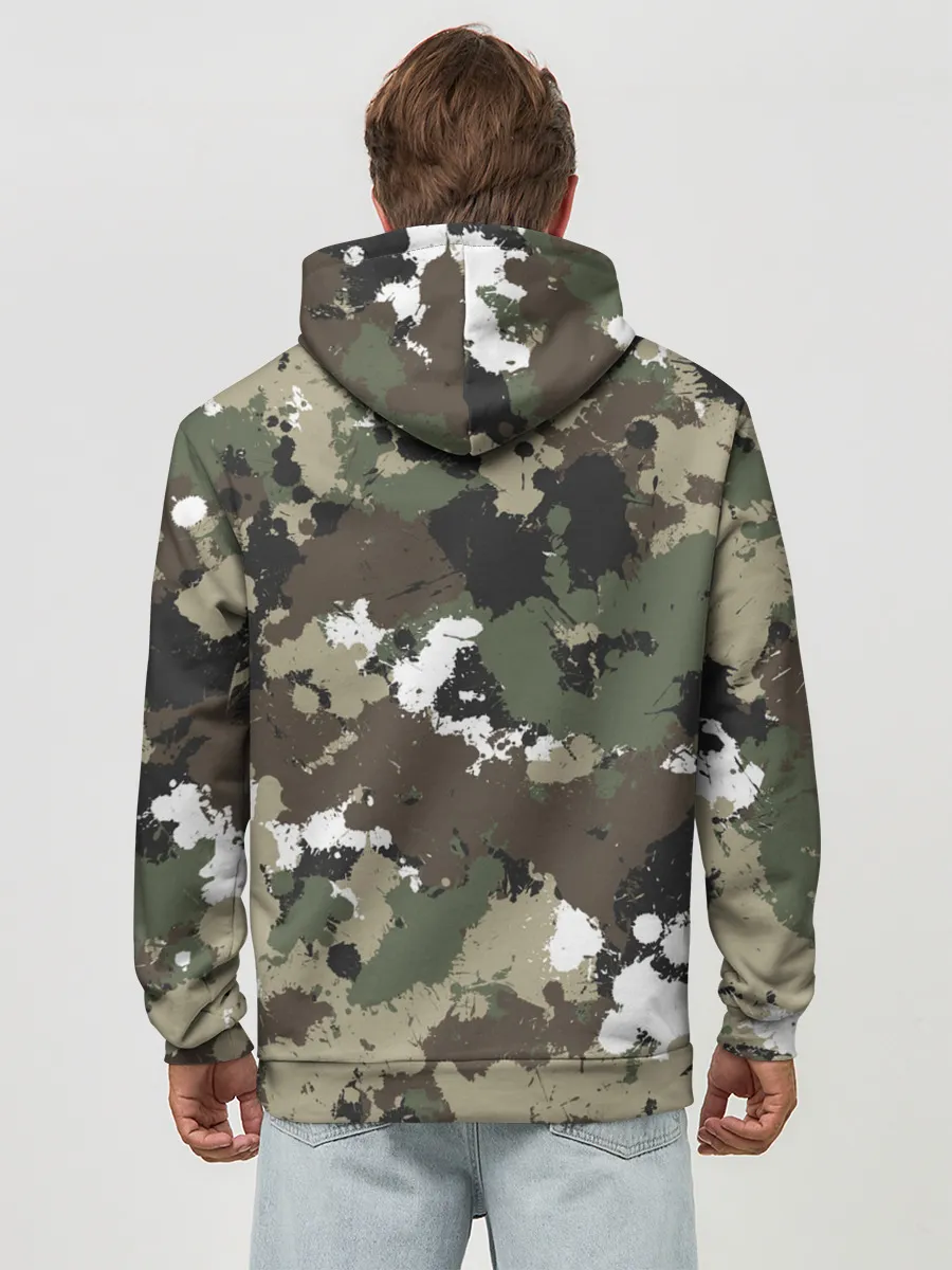 Худи мужской база хлопок / Камуфляж с кляксами