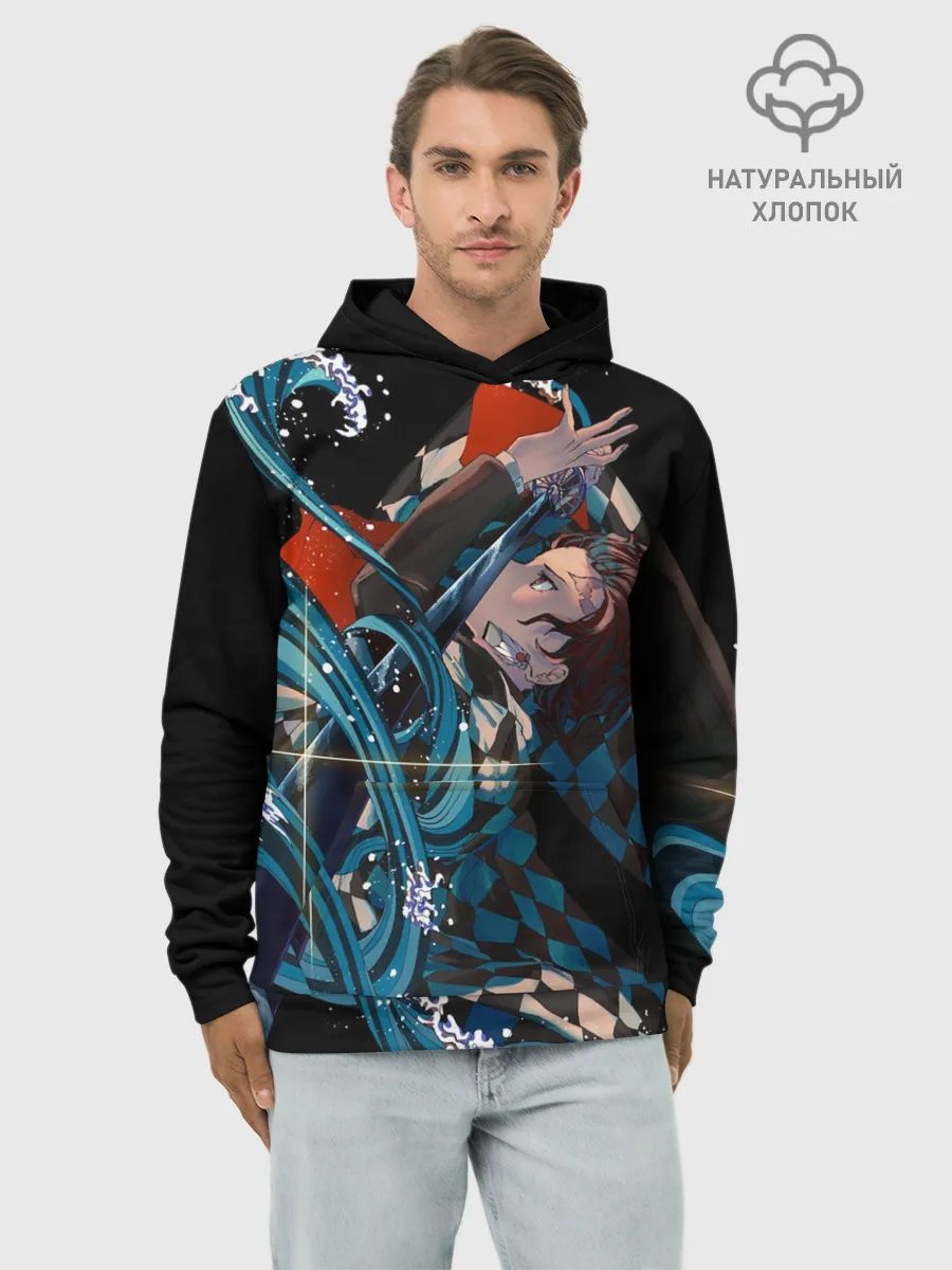 Худи мужской база хлопок / КЛИНОК РАССЕКАЮЩИЙ ДЕМОНОВ
