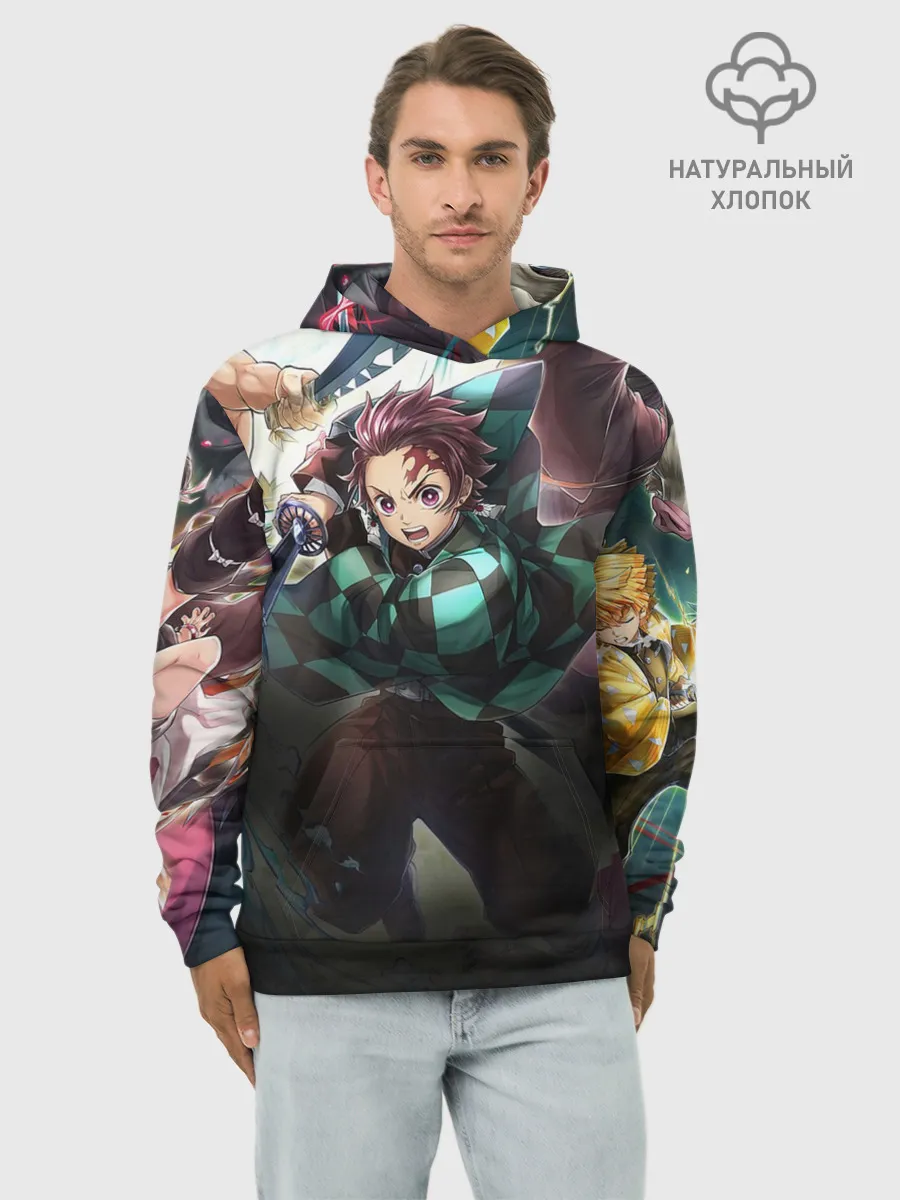 Худи мужской база хлопок / КЛИНОК РАССЕКАЮЩИЙ ДЕМОНОВ