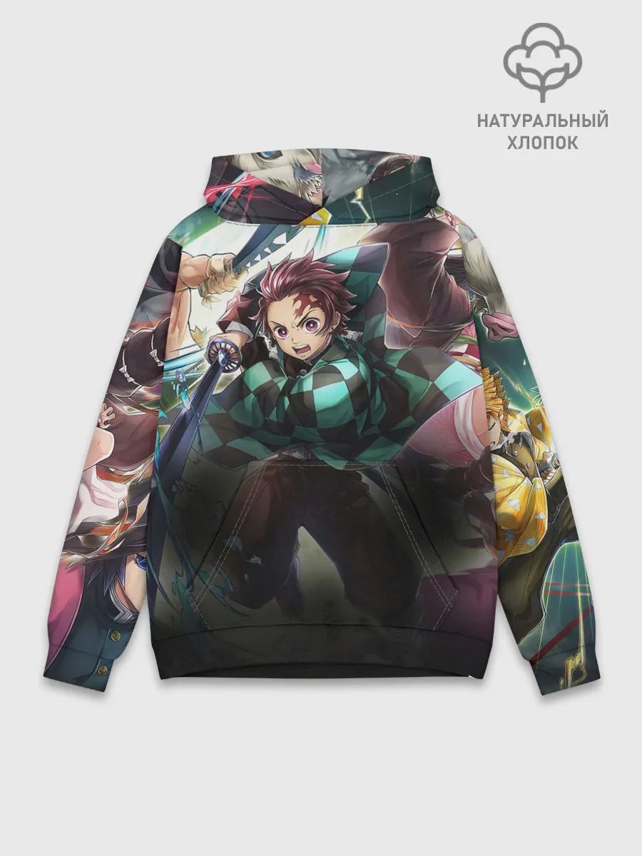 Худи мужской база хлопок / КЛИНОК РАССЕКАЮЩИЙ ДЕМОНОВ