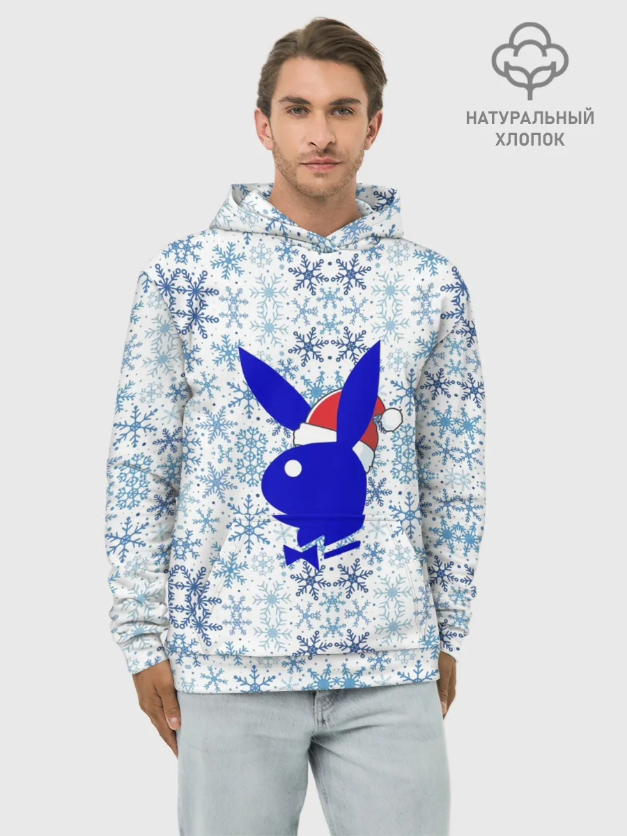 Худи мужской база хлопок / PLAYBOY - NEW YEAR