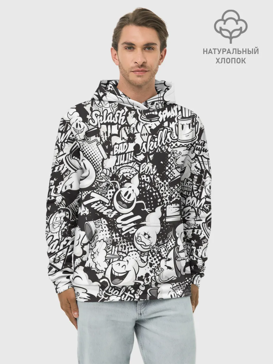 Худи мужской база хлопок / Граффити