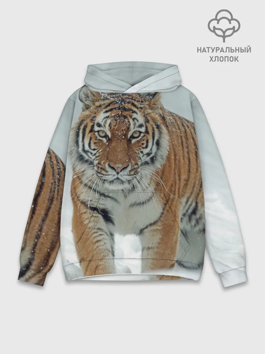 Худи мужской база хлопок / Тигр