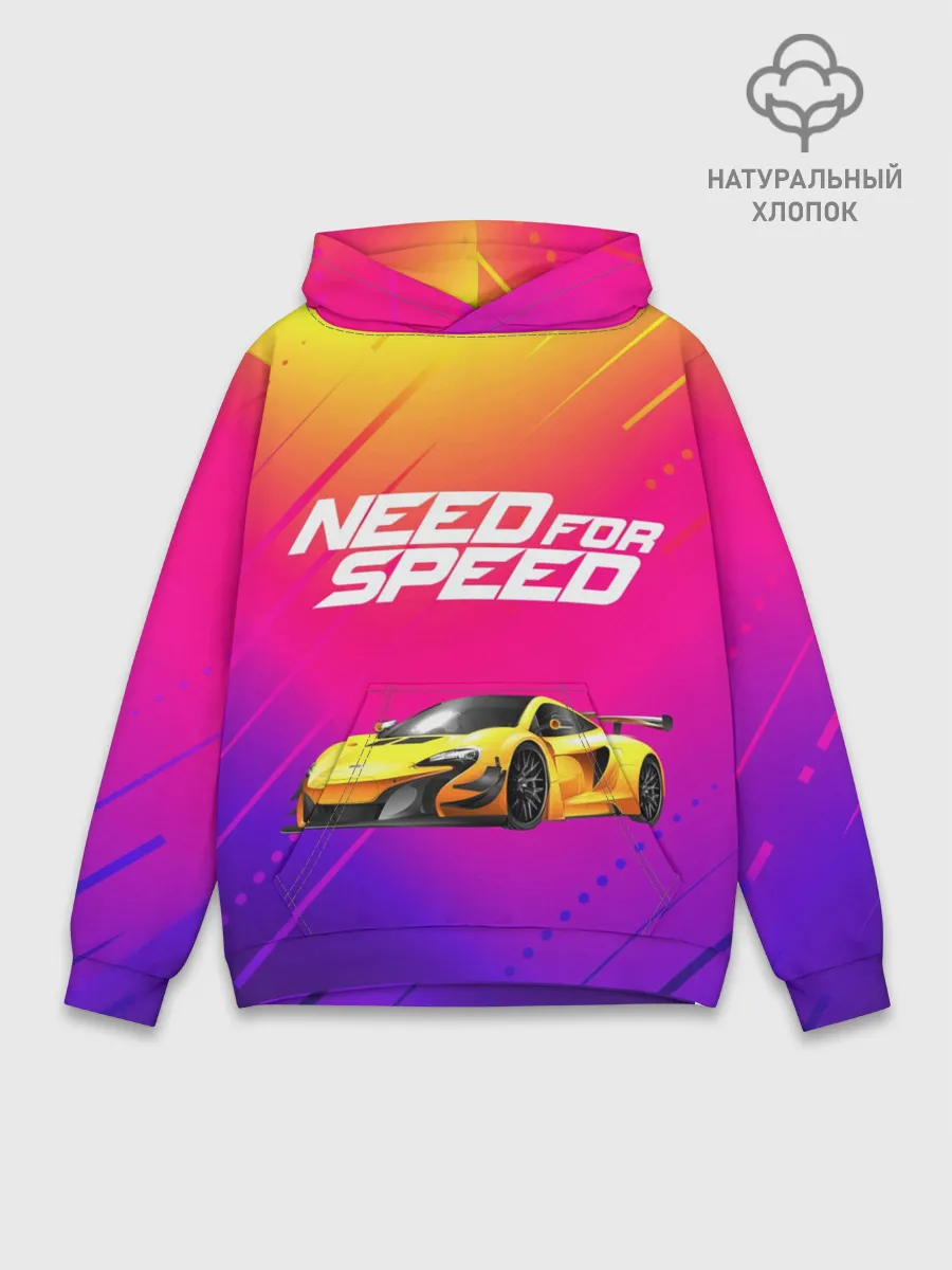 Худи мужской база хлопок / NEED FO SPEED