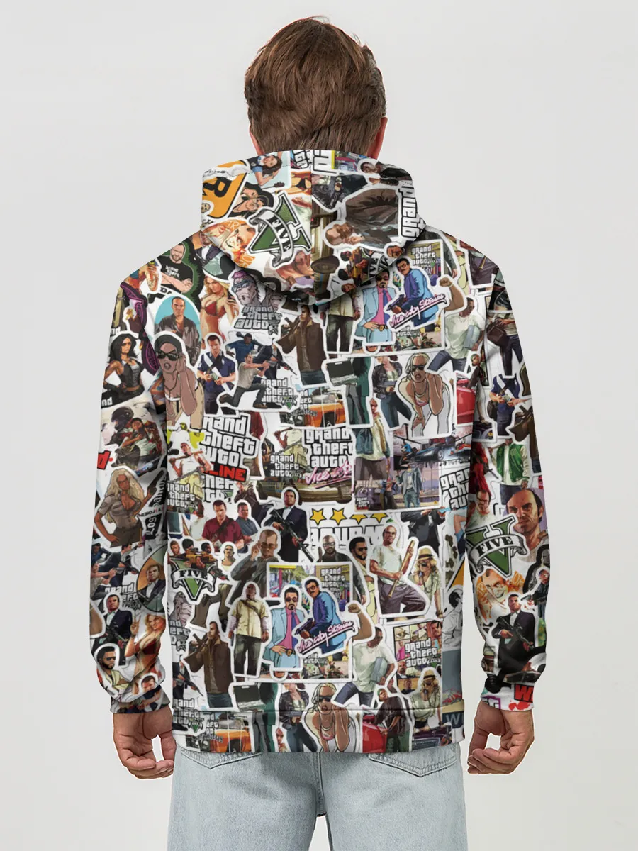 Худи мужской база хлопок / GTA Sticker Bombing