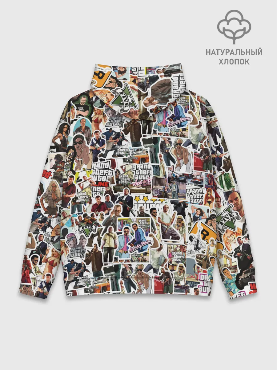 Худи мужской база хлопок / GTA Sticker Bombing