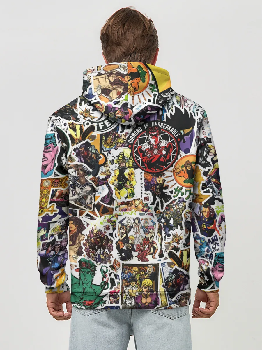 Худи мужской база хлопок / JoJo’s Sticker Bombing