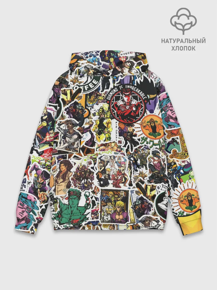 Худи мужской база хлопок / JoJo’s Sticker Bombing