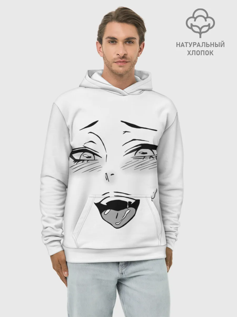 Худи мужской база хлопок / Ахегао личико