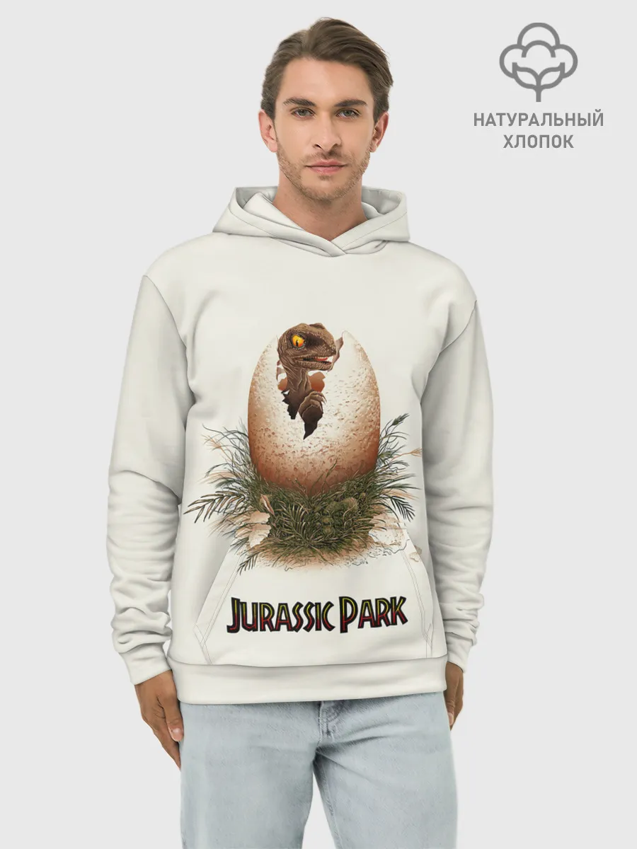 Худи мужской база хлопок / Парк Юрского периода