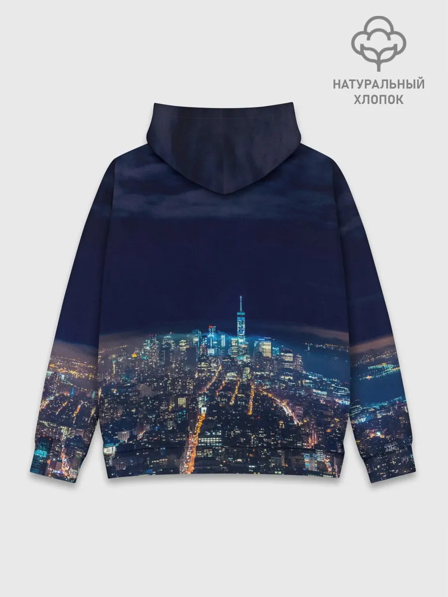 Худи мужской база хлопок / Ночной город