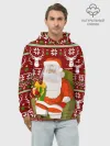 Худи мужской база хлопок / Санта с защитным экраном