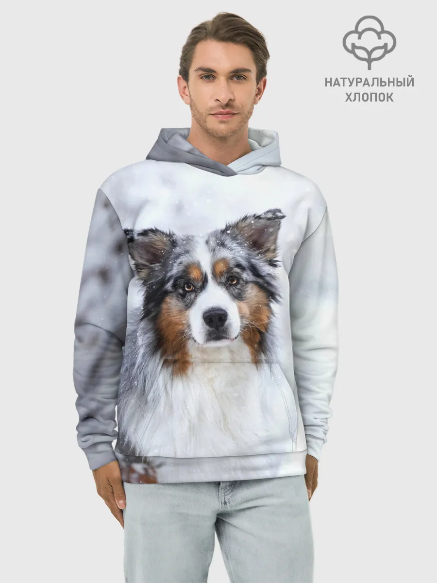 Худи мужской база хлопок / Австралийская овчарка