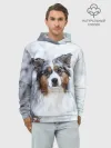 Худи мужской база хлопок / Австралийская овчарка