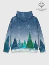 Худи мужской база хлопок / Снежинки в лесу