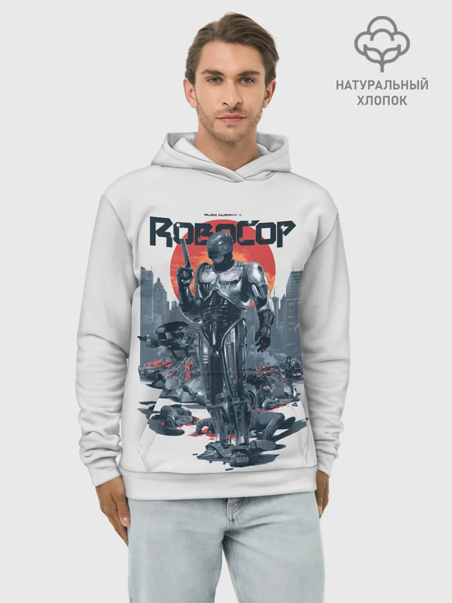 Худи мужской база хлопок / Робот полицейский