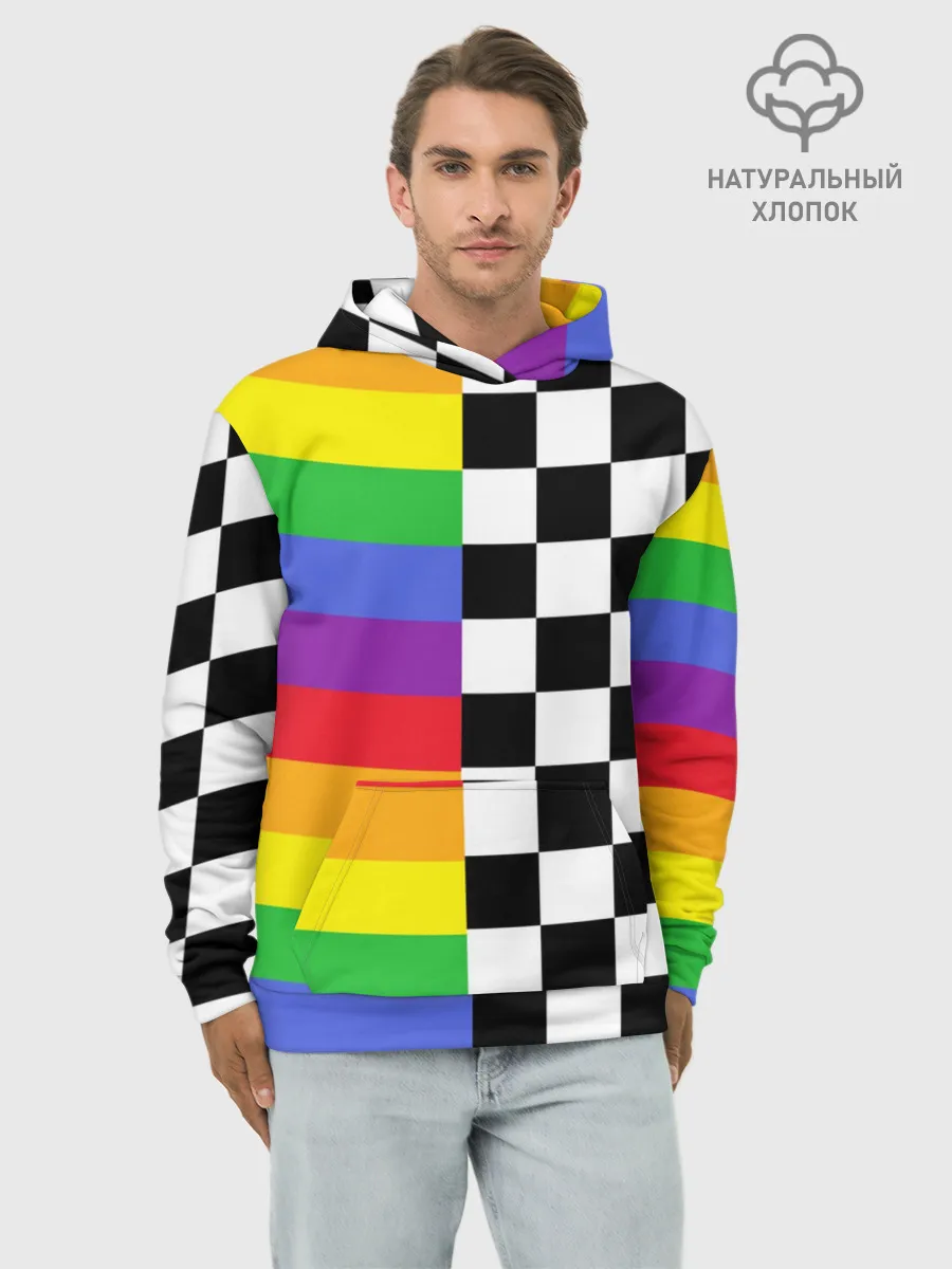 Худи мужской база хлопок / Rainbow