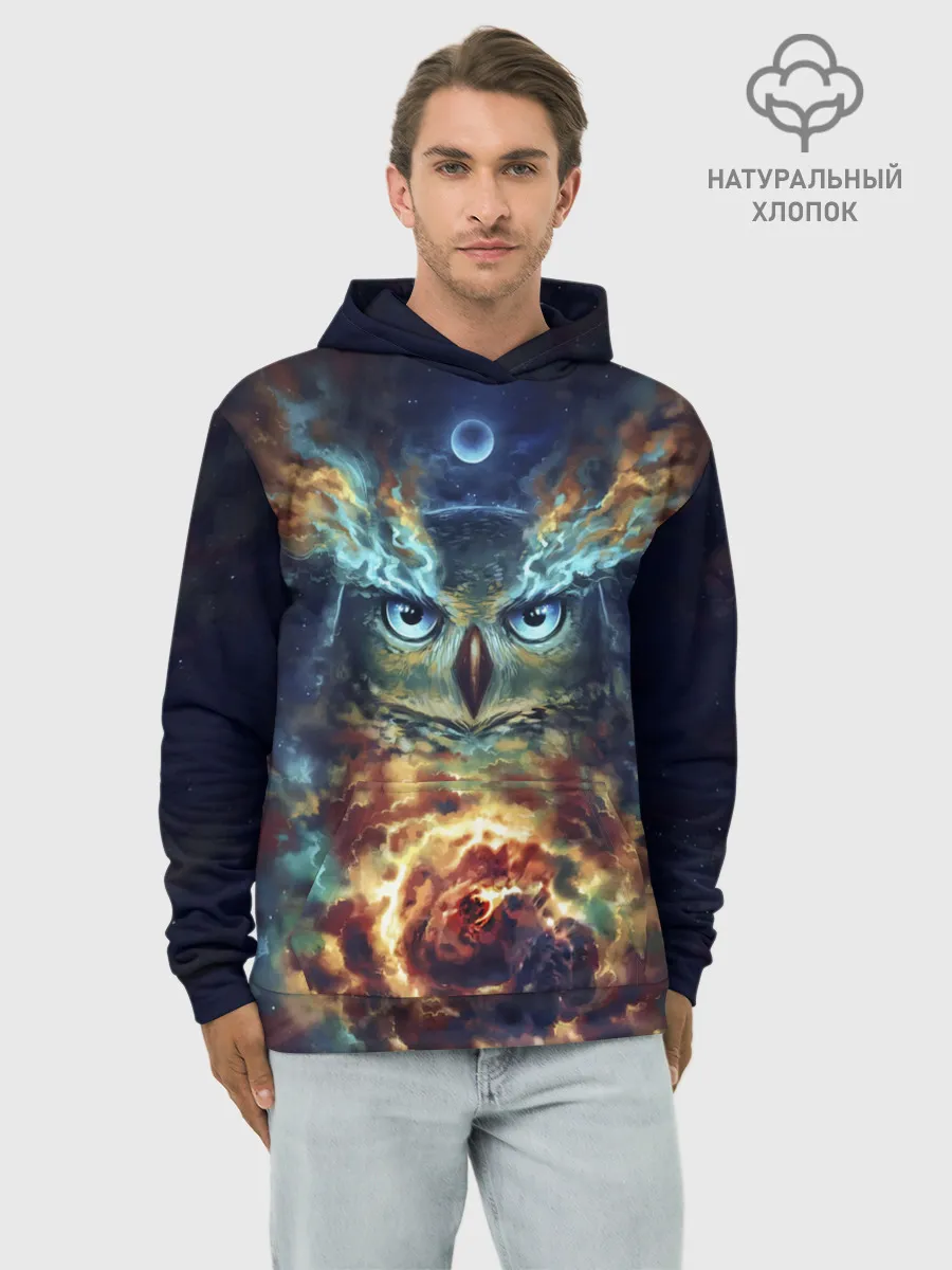 Худи мужской база хлопок / Сова Космос