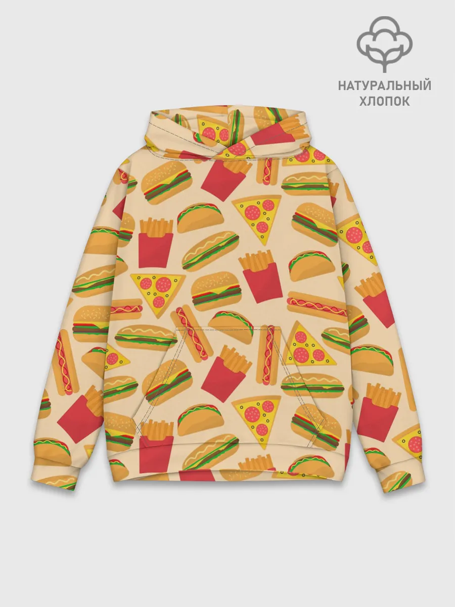 Худи мужской база хлопок / Фастфуд