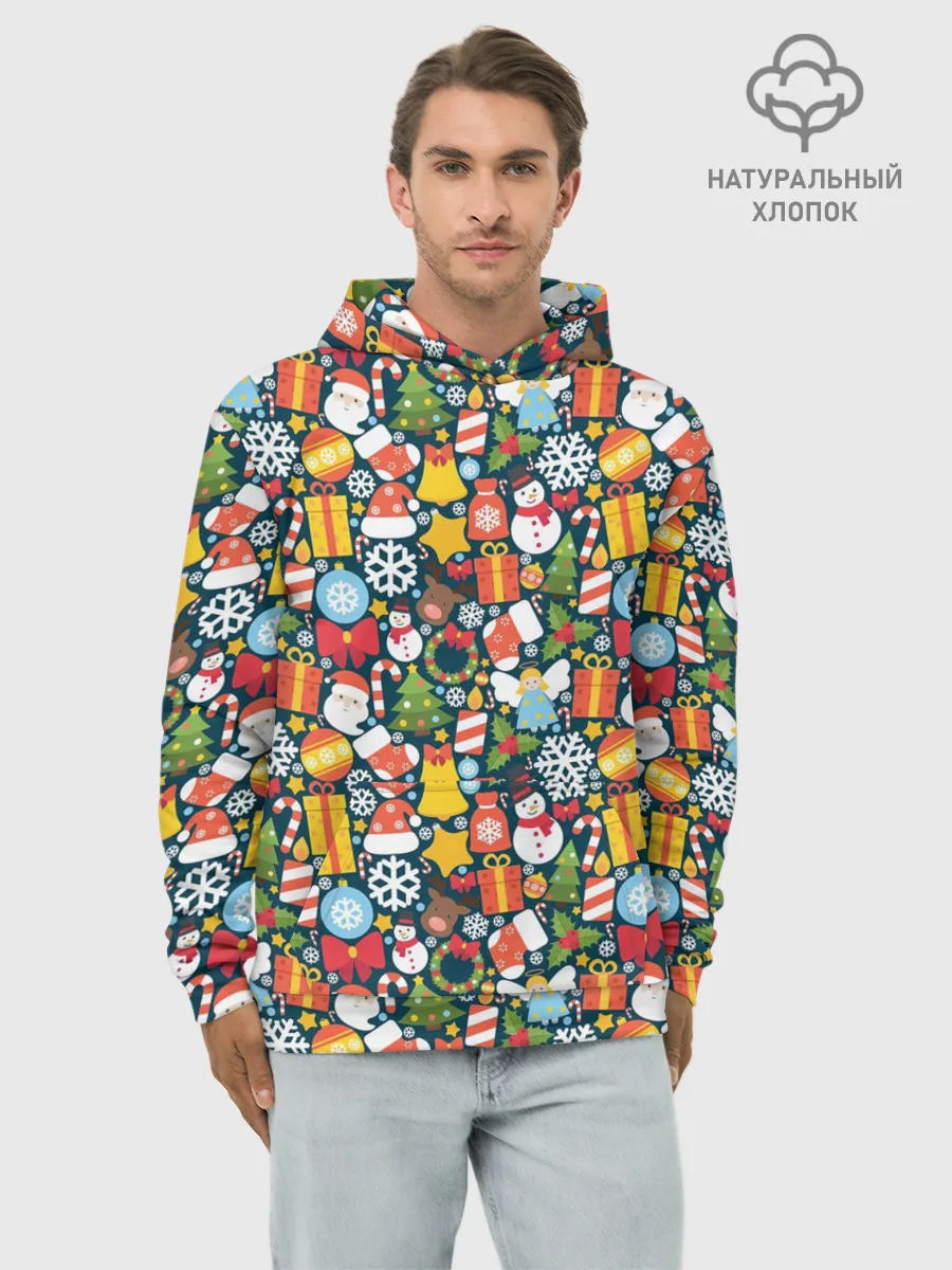 Худи мужской база хлопок / Новый Год