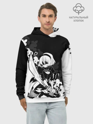 Худи мужской база хлопок / NIER AUTOMATA