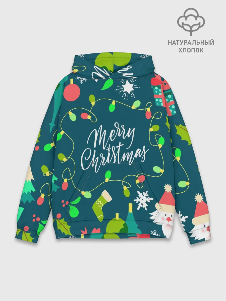 Худи мужской база хлопок / Merry Christmas