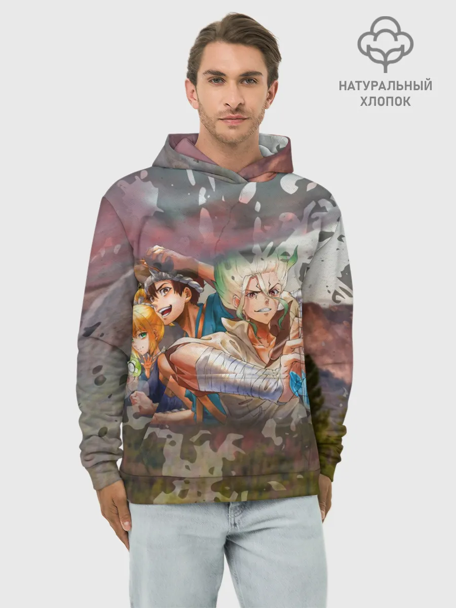 Худи мужской база хлопок / Доктор Стоун