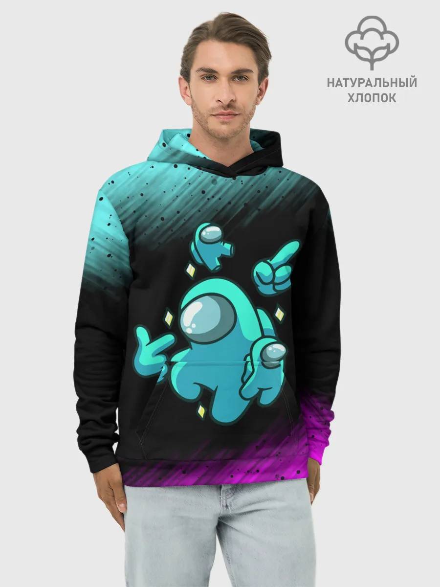 Худи мужской база хлопок / AMONG US - Crewmate With Mini