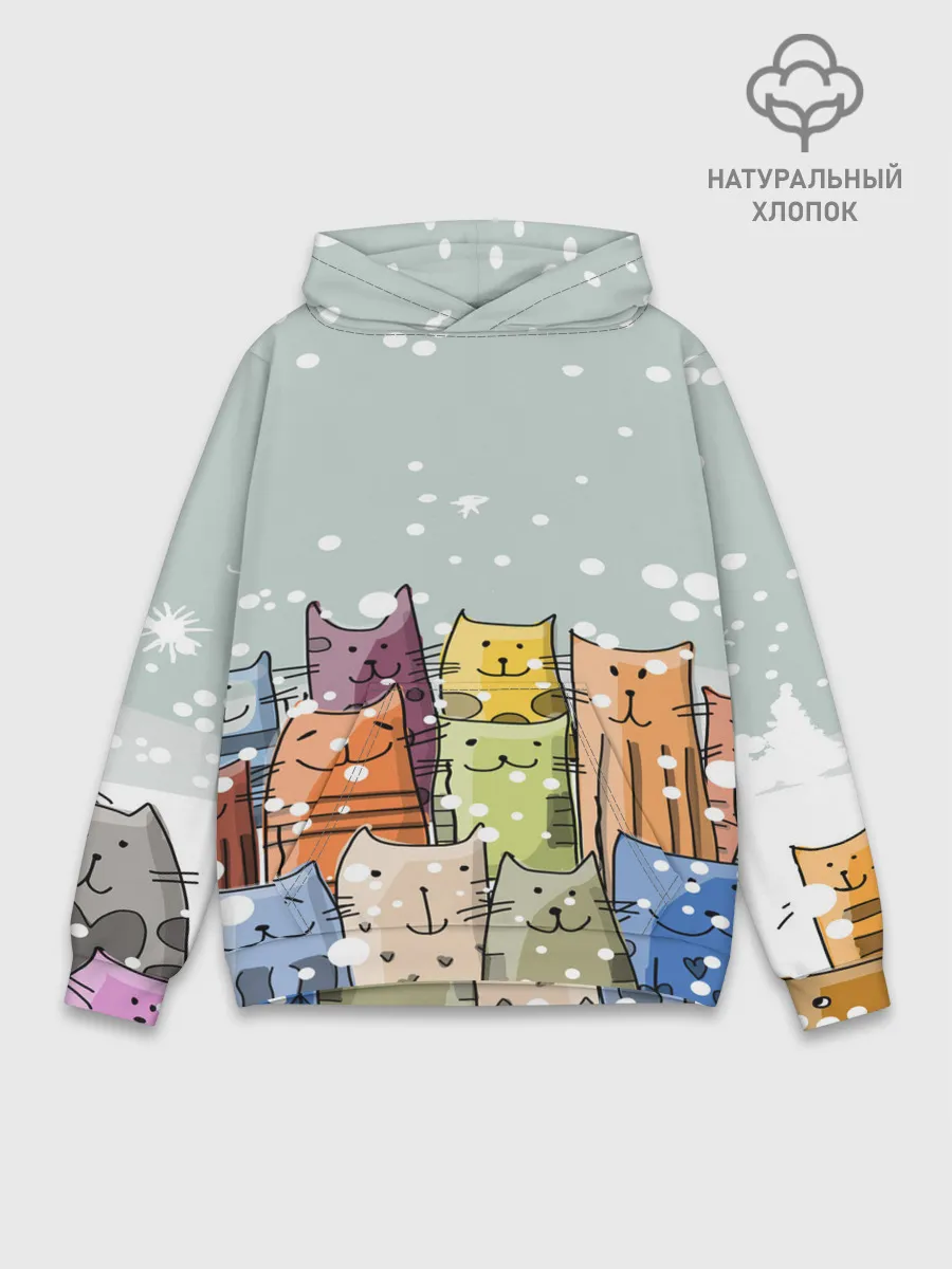 Худи мужской база хлопок / Котики