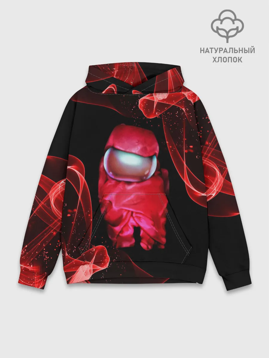 Худи мужской база хлопок / AMONG US - КРАСНЫЙ