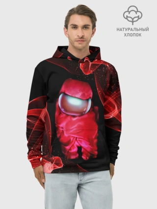 Худи мужской база хлопок / AMONG US - КРАСНЫЙ