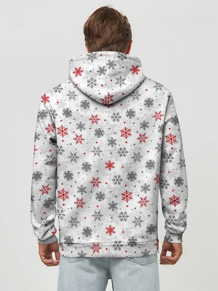 Худи мужской база хлопок / Снежинки