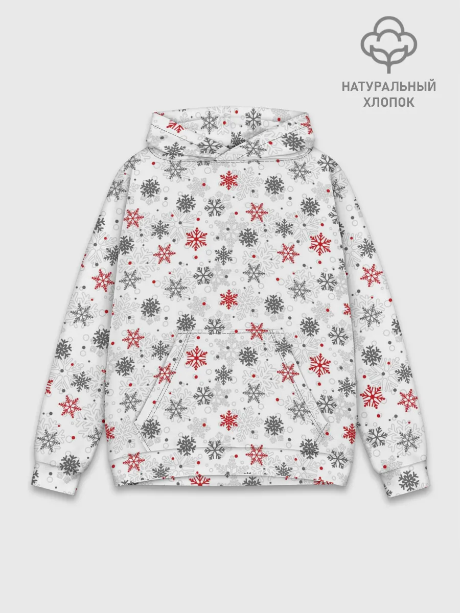 Худи мужской база хлопок / Снежинки
