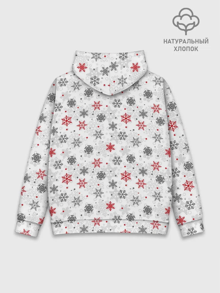 Худи мужской база хлопок / Снежинки