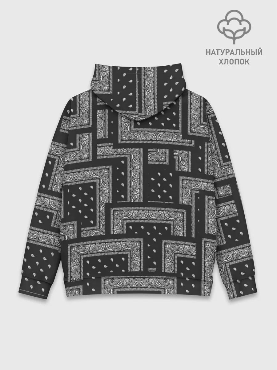 Худи мужской база хлопок / 3D Бандана v.black