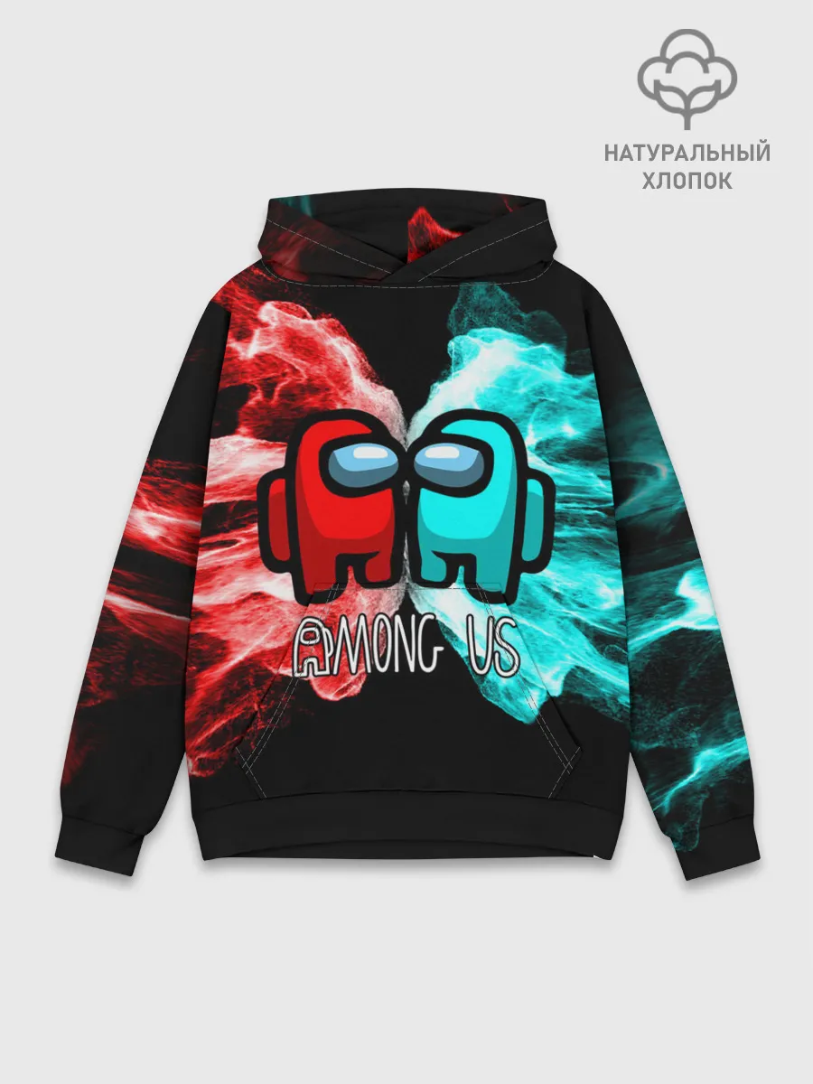 Худи мужской база хлопок / AMONG US - БИТВА ОГНЕЙ