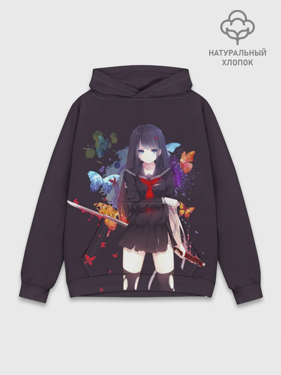 Худи мужской база хлопок / Кровавая бабочка