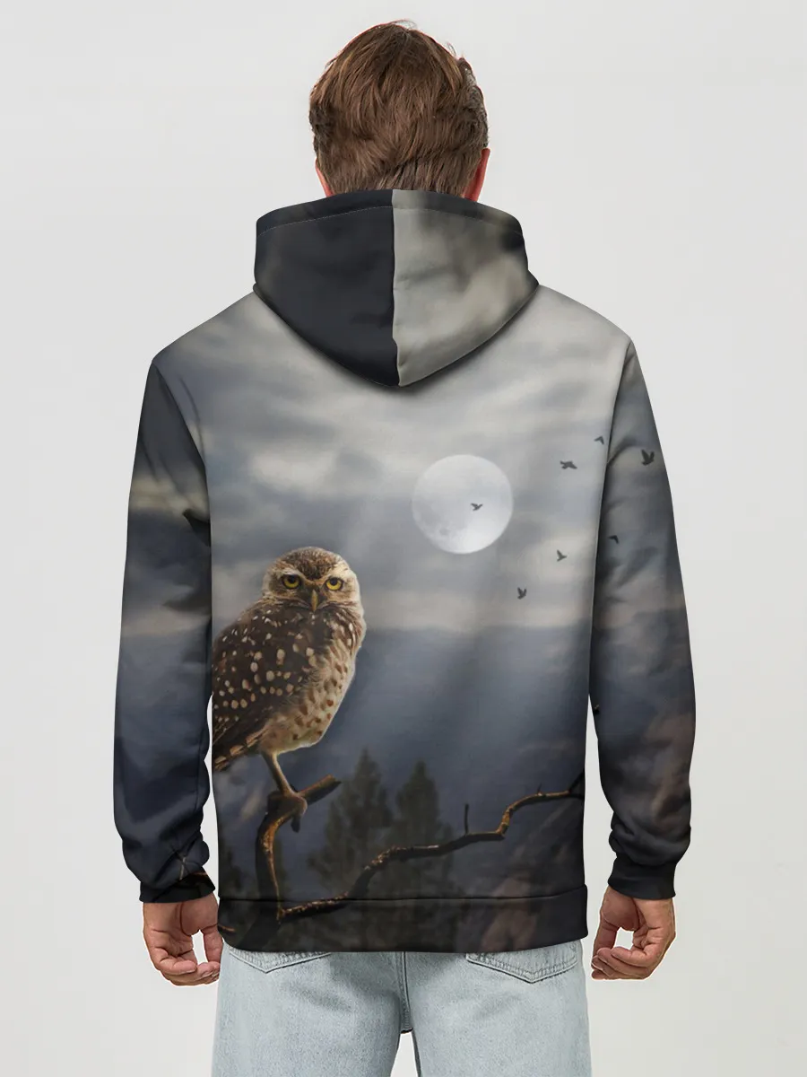 Худи мужской база хлопок / Сова