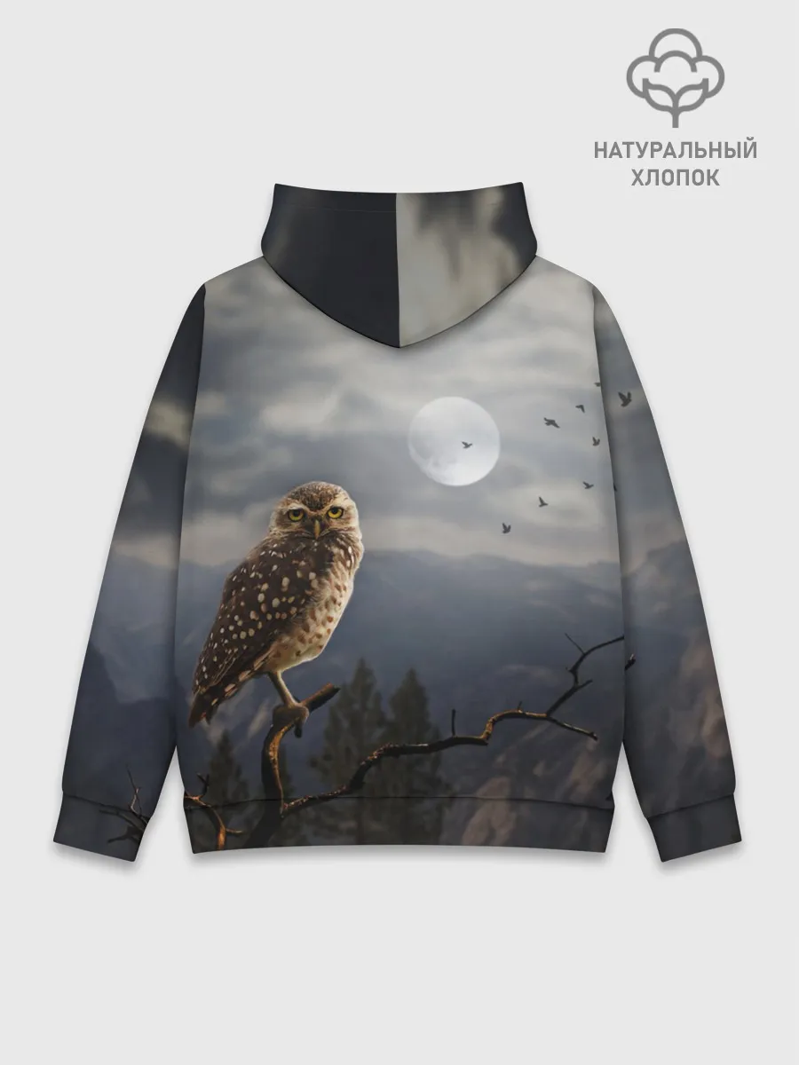 Худи мужской база хлопок / Сова